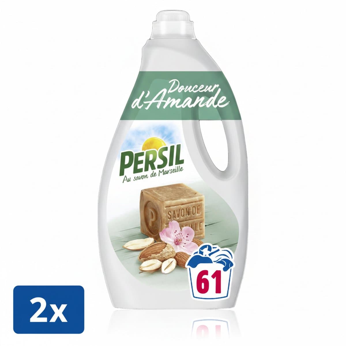 2 x Persil au Savon de Marseille – Douceur d’Amande – 2,565L – 61 Wasbeurten – Met Natuurlijke Lavendel-Extracten – Dermatologisch Getest — afbeelding 1