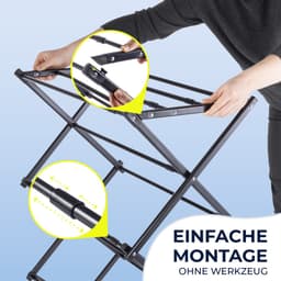EASYmaxx Telescopisch Droogrek 1200 – Kledingrek met 12 m Drooglengte, Uitschuifbaar tot ca. 108 cm, Energiezuinig Was Drogen Zonder Stroom — thumbnail 4