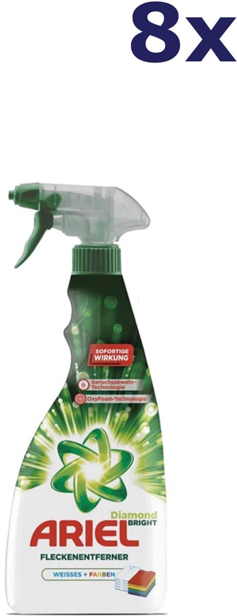 8-pack Ariel Ariel vlekverwijderaar - Diamond Bright - Spray - Witte Was - Gekleurde Was - 750 ml — afbeelding 1