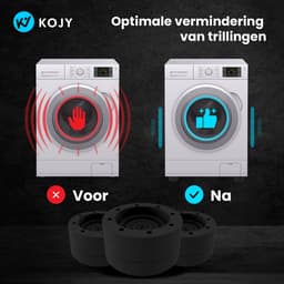 KOJY - Wasmachine Dempers - Verhoger - Stapelbaar - Zwart - Voor Wasmachine & Wasdroger — thumbnail 4