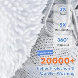 Kraftverdia 2 Stuks Schoenwaszak met Rits – Waszak voor Sneakers in Wasmachine – 360° Microvezel Reiniging – Verborgen Rits – Herbruikbaar – Wit — thumbnail 3