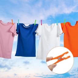 48 kleurrijke kunststof wasknijpers met wasmand en wasknijperzak — thumbnail 4