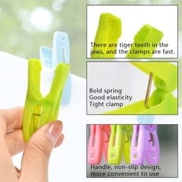 Wasknijpers met wasmand set van 72 | Windbestendige kunststof clips | Multikleurig met zachte grip — thumbnail 3