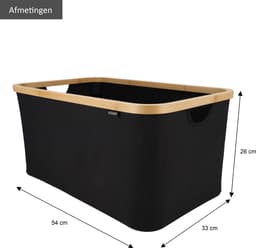 KROMS Wasmand opvouwbaar - Zwart - 45L - Laundry basket - Heupwasmand - Opvouwbare wasmand - Opbergmand — thumbnail 2