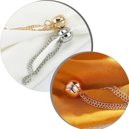 4-delige magnetische kledingclip met ketting - broekklem - broekclip - manchetclip - broekspijpclip - kleding clips - voor het vastzetten van mouwen, broeken en overhemdmanchetten - legering - goud/roségoud/zilver/antracietzwart — thumbnail 2