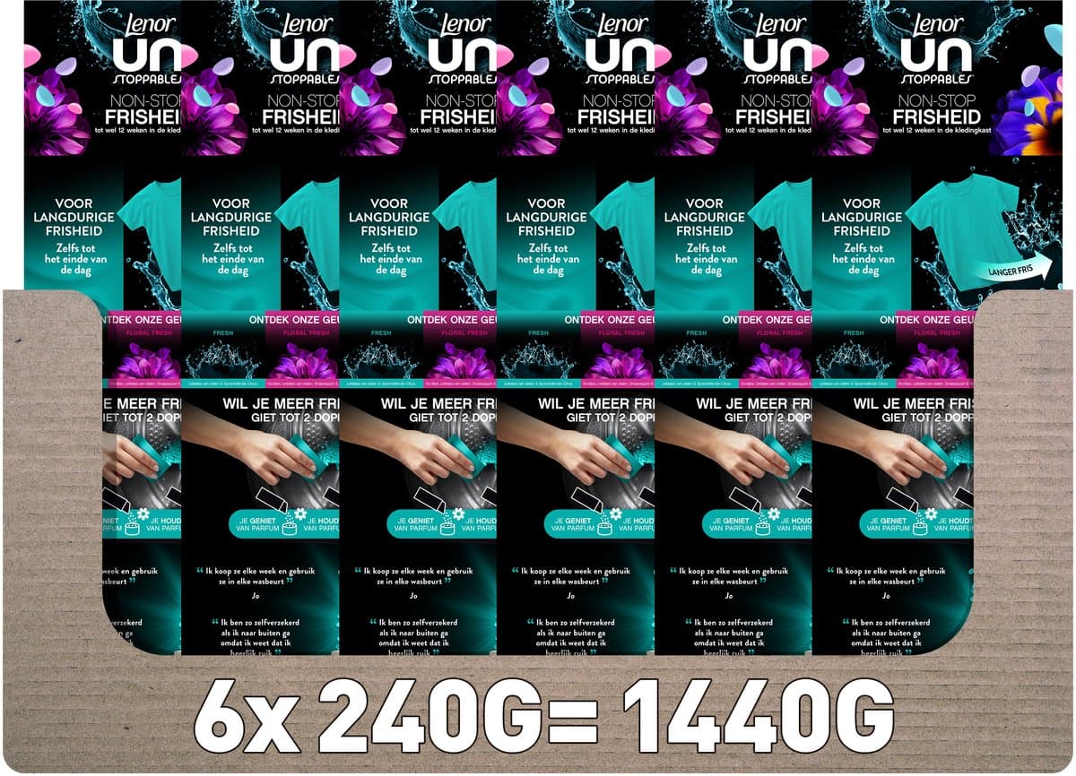 Lenor Unstoppables Geurbooster Fresh Scent - 6 x 240 gram - Wasparfum — afbeelding 1