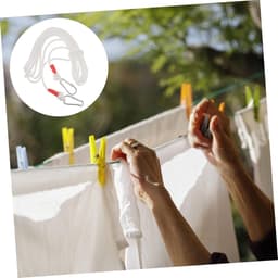 Draagbare Waslijn - Droogtouw Kleding - Reizen Kamperen - Elastisch Ontwerp - 5 Meter Lengte - Wit — thumbnail 2