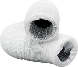 Flexibele Afvoerslang - Ventilatieslang Aluminium - Luchtbehandeling - Geïsoleerde PVC Buizen - Ø 125 mm 1 meter - Wit — thumbnail 2