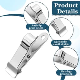 Set van 12 metalen clips - Klem - geschikt voor het bevestigen van gordijnen/kleding/snacks - metaal - zilver — thumbnail 3