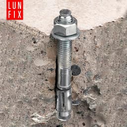 Gegalvaniseerd boutanker - Betonanker met moer - Vaste bevestiging - Inclusief moer en ring - 16x120 mm - Zilverkleurig — thumbnail 4