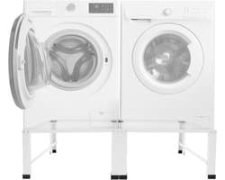 Dubbel wasmachine-onderstel - Wasmachinekast staal - Ruimtebesparing Bijkeuken - Dubbele Draagkracht - 126x54x32 cm - Wit — afbeelding 1
