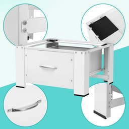 Wasmachine verhoger-150kg Capaciteit Wasmachine Standaard Metalen Basisframe met Lades-Anti-slip Schokabsorberende Hoekbeschermers voor Veilige Plaatsing-Geschikt voor Wasmachines, Drogers en Koelkastbases. — thumbnail 3