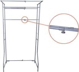 Uittrekbaar Wasmachine Rek bovenbouw Grijs - Metalen Opbergrek 170x60-90cm - Badkamer & Wasruimte Organizer met 2 Planken — thumbnail 2
