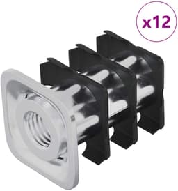 vidaXL - Draadbuis - Insert - 12 - st - Zwart - en - Zilver - 15,8 - x - 15,8 - x - 22,5 - mm — thumbnail 2