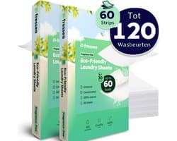 Fressea Wasstrips 120 Wasbeurten - Wasmiddel Strips - Plasticvrij & Vegan Wasmiddeldoekjes (Parfumvrij)