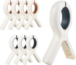 8 stuks clips – Maat M (13 x 8,5 cm) – Veelzijdige droogclips – Voor handdoeken, lakens en kleding – Broek- en sokkenclips – Bevestigers met sterke grip – Kunststof ontwerp dat geen afdrukken achterlaat – Windbestendige dekbedclips - Stevig duurzaam — thumbnail 1