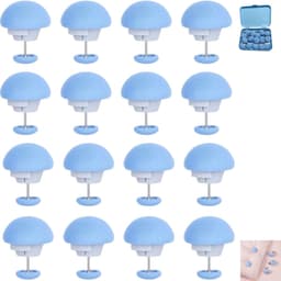16 stuks - dekbedclips - antislip dekbed bevestigingsset - paddenstoelvormige ronde bevestigingsclips - voor dunne en dikke dekbedden, dekens, lakens, bedrokken, pantoffels, kussens - blauw - 3×2.8cm — thumbnail 1