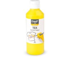 Creall Tex - Textiel- & Stoffenverf - Geel - 250ml - Machine wasbaar na fixatie - Voor T-shirts, jeans, schoenen, stoffen tassen, meubels en auto-interieurs/hemelbekleding - Gemaakt in NL - Glutenvrij