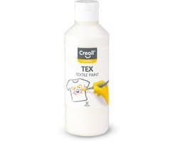 Creall Tex - Textiel- & Stoffenverf - Wit - 250ml - Machine wasbaar na fixatie - Voor T-shirts, jeans, schoenen, stoffen tassen, meubels en auto-interieurs/hemelbekleding - Gemaakt in NL - Glutenvrij