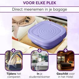 Mini Wasmachine - Compact - Energiezuinig - Opvouwbaar - 9L - Ideaal voor Studenten & camping — thumbnail 2