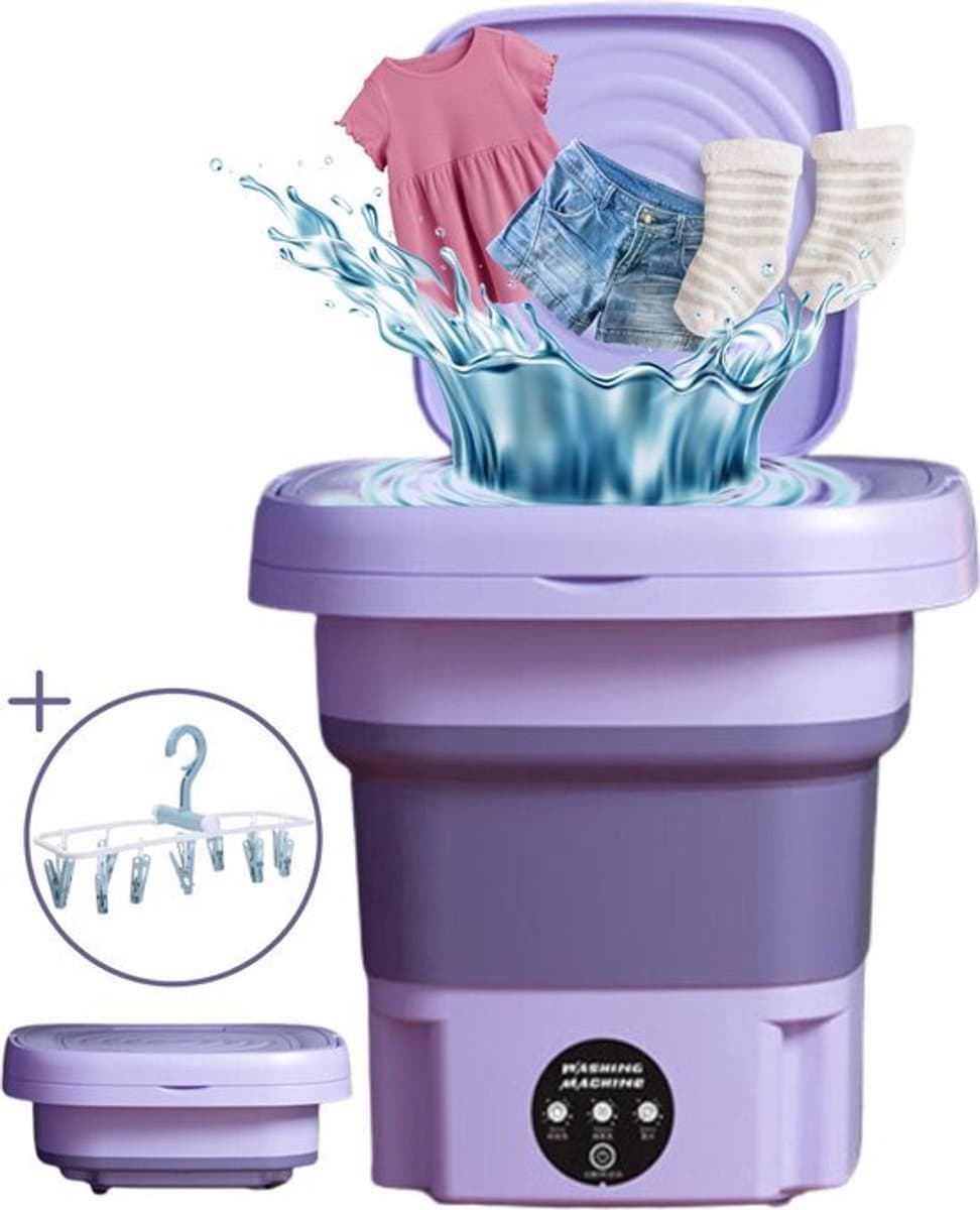 Mini Wasmachine - Compact - Energiezuinig - Opvouwbaar - 9L - Ideaal voor Studenten & camping — afbeelding 1