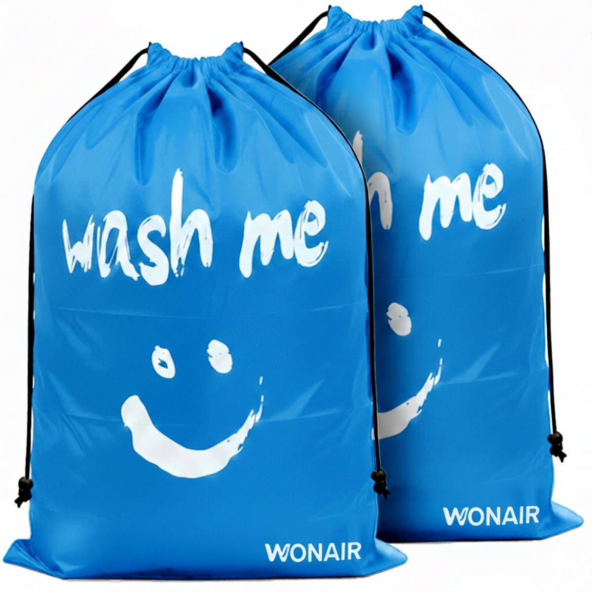 Wonair - Waszak - Grote waszak - Waszakken groot - 60x90cm - Hemelsblauw - 2 Stuks - Met trekkoord — afbeelding 1