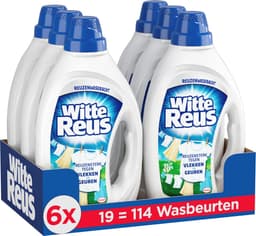 Witte Reus Gel - Vloeibaar Wasmiddel - Witte Was - 6 x 19 Wasbeurten - Voordeelverpakking — thumbnail 1
