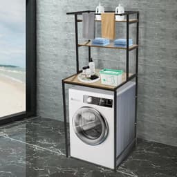Ruimtebesparend Wasmachine Rek met 3 Planken en Draagvermogen van 10 kg — thumbnail 2