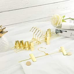 Kleiderhangers - Elegante Goldkleurige Ontwerp - 31 cm met 2 Rutschfesten Clips — thumbnail 5