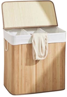Wasmand - opbergmand - opbergdoos van bamboe - handgemaakte gevlochten mand - 150 liter — thumbnail 1