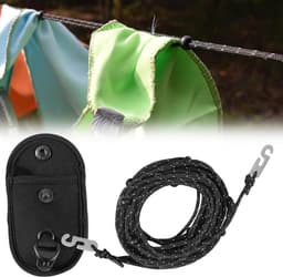 Uitbreidbare Reis Waslijn met 24 Vaste Parels - Extra Sterke Camping Waslijn - Antislip Buitenwaslijn voor Pantry - Tuin - Balkon - RV - Kamperen en Backpacking Accessoires — thumbnail 1