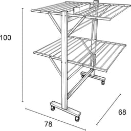 Droogrek Zwanen - Kledingrek - Ruimtebesparend - 20 Meter Waslijn - 78x68x100cm - Kersen — thumbnail 2