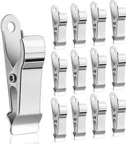 Set van 12 metalen clips - Klem - geschikt voor het bevestigen van gordijnen/kleding/snacks - metaal - zilver — thumbnail 1