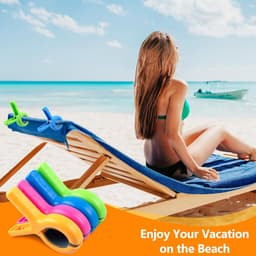 8 stuks XXL Strandlaken Knijpers - Handdoek Clips voor Strandstoel en Ligbed - Winddicht - Cruise, Zwembad & Camping - 4 Kleuren — thumbnail 5