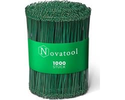 Draadsluitingen Zakken - Binddraad Sluitingen - Tuinieren Afval Verpakken - Inclusief Bindapparaat - 1.4 x 200 mm - Groen Gecoat