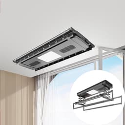 Plafond Droogrek - Elektrisch Ophangsysteem - Kleding Drogen - Afstandsbediening Lift - 119cm Breed — thumbnail 4