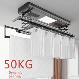 Plafond Droogrek - Elektrisch Ophangsysteem - Kleding Drogen - Afstandsbediening Lift - 119cm Breed — thumbnail 5