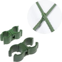 50 plantensteun clips - Kruisvormige clips - Universele plastic klimpaal clips - Geschikt voor tuinen, boomgaarden en tomatenrekken - 8mm — thumbnail 3