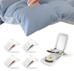 12 Stuks Dekbedclips - Dekbed knijpers - Klemmen - Clips – Dekens - Voor 1/2 persoons dekbed overtrekken - Voorkom dat beddengoedaccessoires verschuiven - Herbruikbaar - Grijs - LOUZIR — thumbnail 1