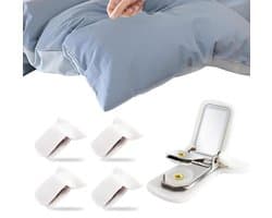 12 Stuks Dekbedclips - Dekbed knijpers - Klemmen - Clips – Dekens - Voor 1/2 persoons dekbed overtrekken - Voorkom dat beddengoedaccessoires verschuiven - Herbruikbaar - Grijs - LOUZIR — afbeelding 1