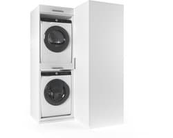 Wasophoogte® Wasmachine Kast London - Wasmachine verhoger - Wasmachine ombouw - 700(D)*1365(B)*2110(H) mm - Wit