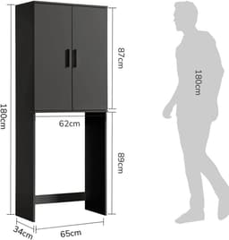mokebo wasmachine kast 'Der Saubermann' opbouw voor wasmachine in antraciet — thumbnail 3