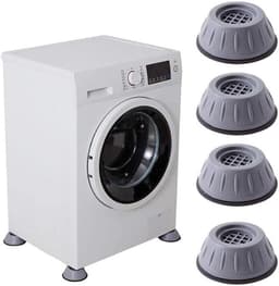 Trillingsdempers Wasmachine - Wasmachine Verhoger Set van 4 stuks - Schokdemper van de wasmachine - Antislip en stil - demper Pads - 8,5 CM - Geschikt voor wasmachinesteun - Wasmachine Demper - Voetjes voor wasmachine & droger - grijs — thumbnail 1