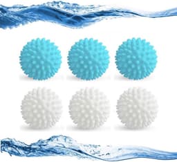 6 Pack Herbruikbare Drogerballen voor Pluizige Kleding - Set van 6 Stuks - Voor Wasdroger - Efficiënte Reiniging - Huishoudelijke Wasbal — thumbnail 1