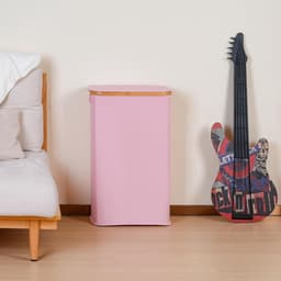 RFWR® Slanke Opvouwbare Wasmand 60L met Deksel - Handig voor Slaapkamer en Badkamer — thumbnail 4