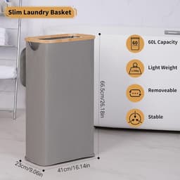 RFWR® Hoge Wasmand met Afneembare Binnenzak 60L - Ideaal voor Kleding, Speelgoed en Handdoeken — thumbnail 5