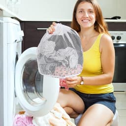 set van 2 fijnmazige wasnetten voor de wasmachine - waszakken 40 x 50 cm met koordstopper voor delicaat wasgoed - truien, jassen, overhemden, sokken. — thumbnail 5