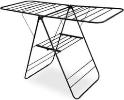 DailySupplies® Droogmolen met Voet voor Camping & Thuis - Wasrek Staand - Droogrek Inklapbaar - Zwart — thumbnail 1