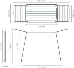 Brabantia HangOn Too Droogrek - 22 m - Inklapbaar Wasrek - Extra Hoog - White — thumbnail 2