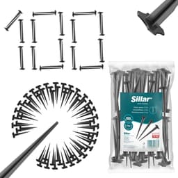 Sillar, grondankers, 17 cm, voor geotextiel, gaas, folie, UV-bestendig, stabiel en duurzaam, PP-kunststof, sterke tuinankers voor geotextiel, 100 stuks — thumbnail 5